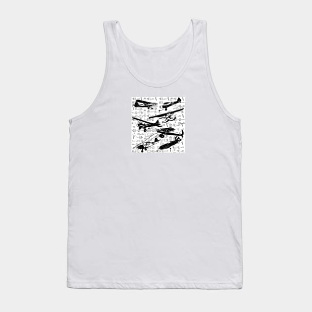 Vintage Aircraft in Black and White Tank Top by Salzanos